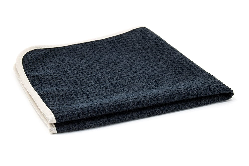 Autofiber Bulk Towel Black FULL CASE [No Streak Freak] 400 gsm Waffle Weave 16"x16" - 140/case