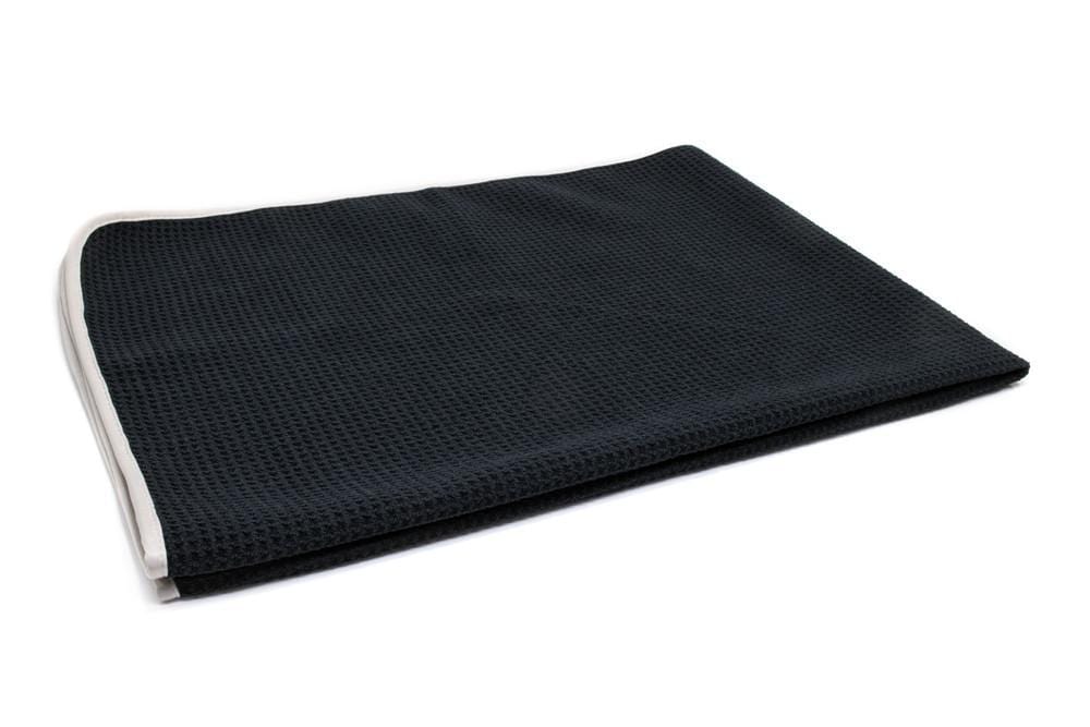 Autofiber Towel Black [Big Thirsty] Waffle Weave Drying Towel with MicroEdge (25 in. x 36 in., 400gsm) 1 pack