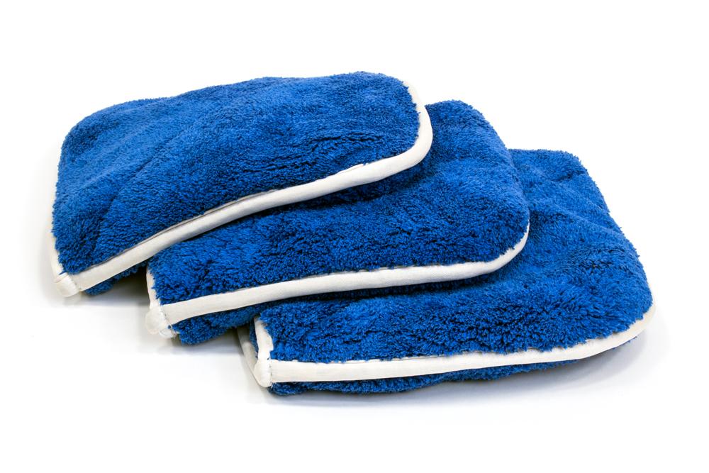 Autofiber [Double Flip] Microfiber Rinseless Wash Towel 8x8 Blue - 3 Pack (Blue)