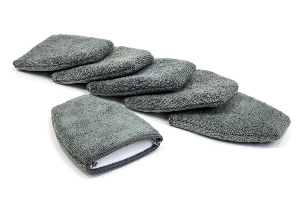 Autofiber [Finger Applicator] Microfiber Fingertip Mitt Applicator (5 in. x 4 in.) 6 Pack (Gray)