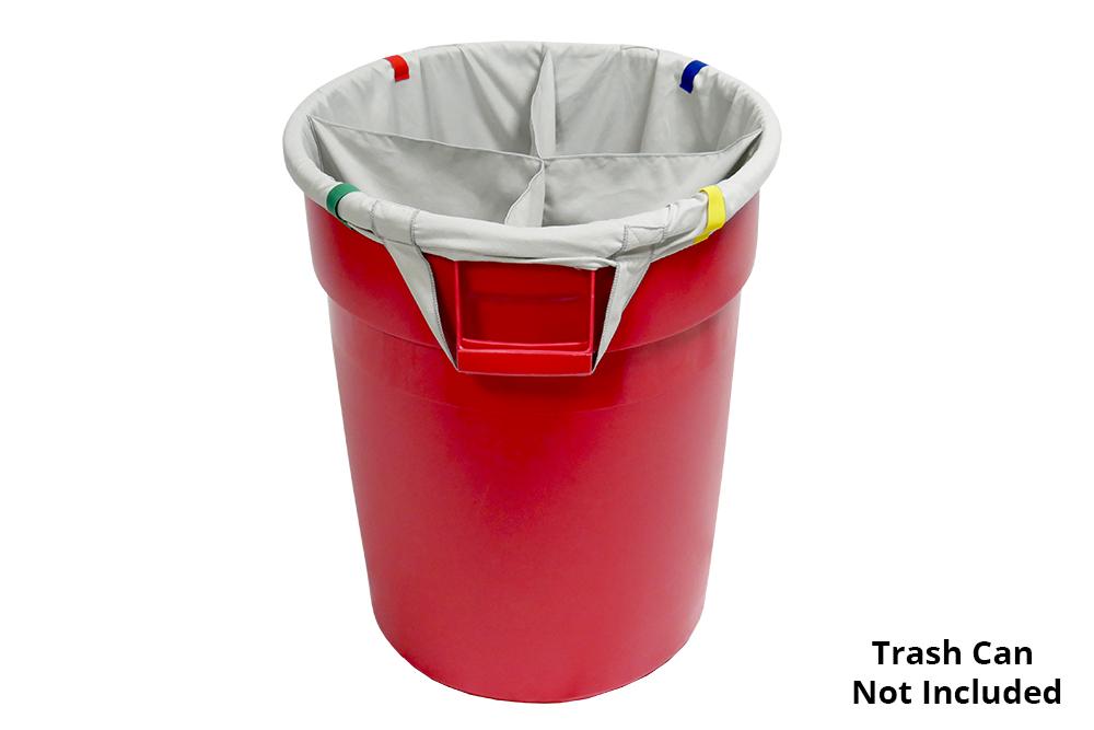 Autofiber Accessory [Dirty Towel Separator] Bag Insert for Standard 32 Gallon Trash Can - 4 sections