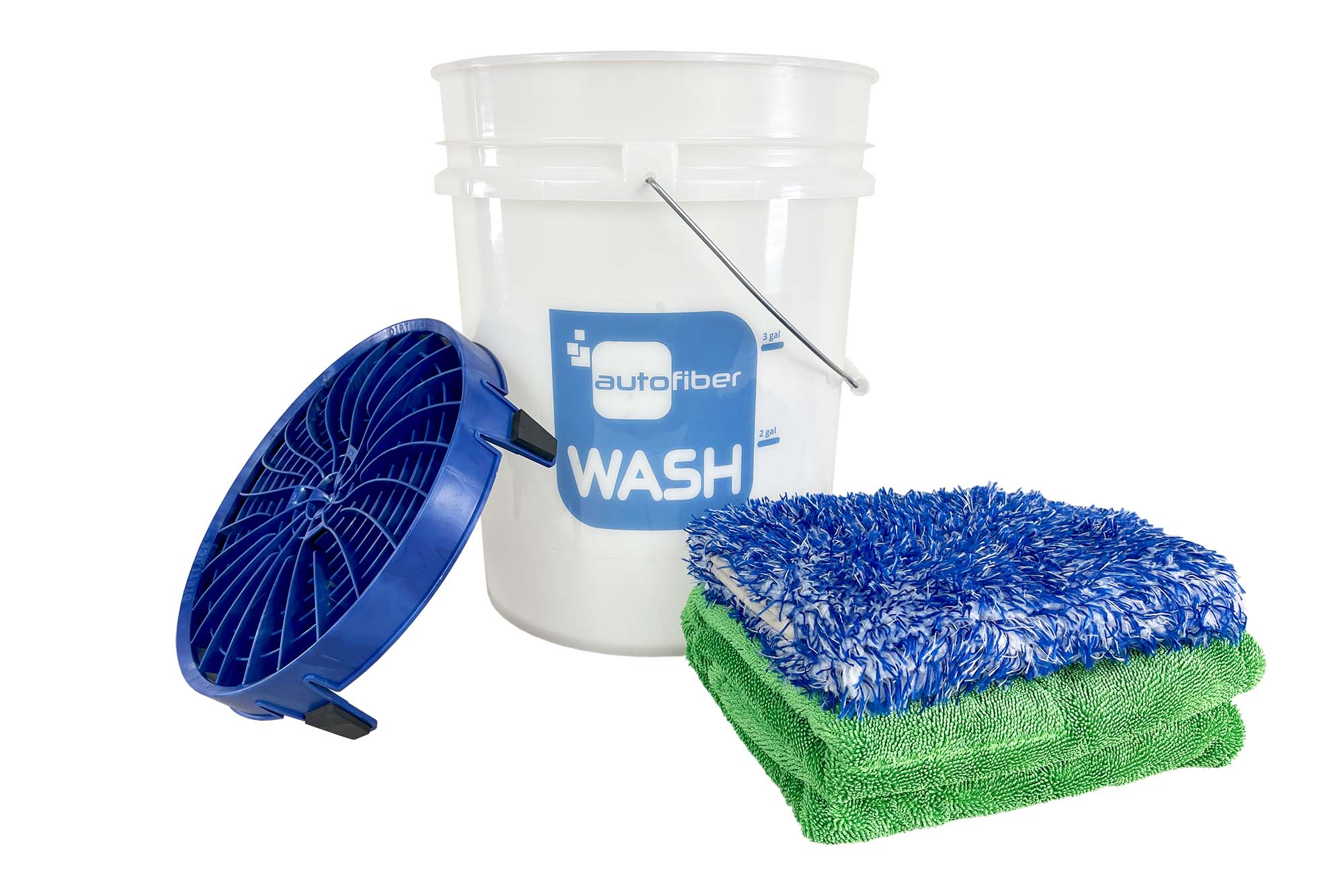 Basic Wash Bucket Kit - 4 piece - Bucket, Guard, Mitt, Drying Towel