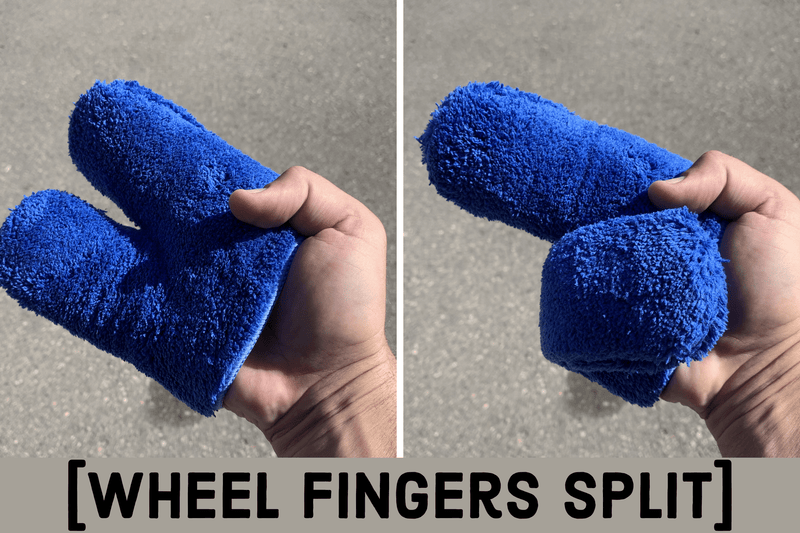 Autofiber Mitt [Wheel Fingers] Microfiber Rim and Wheel Half Mitts (4.5 in. x 6 in.) 4 pack